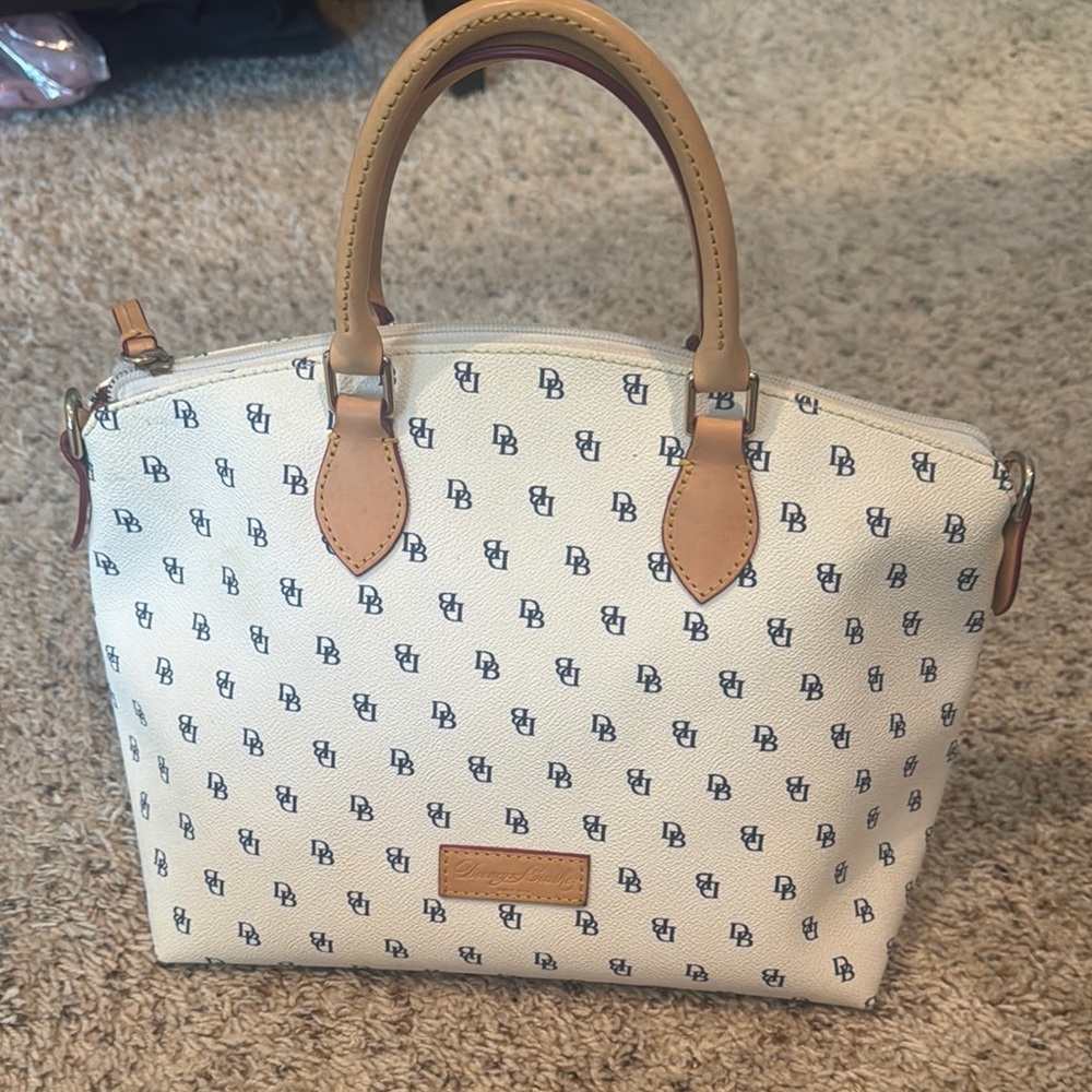 Dooney & Bourke White and Tan Satchel